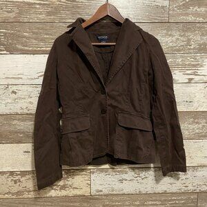 Ann Taylor Brown Women's Streetwear Button Up Utility Jacket